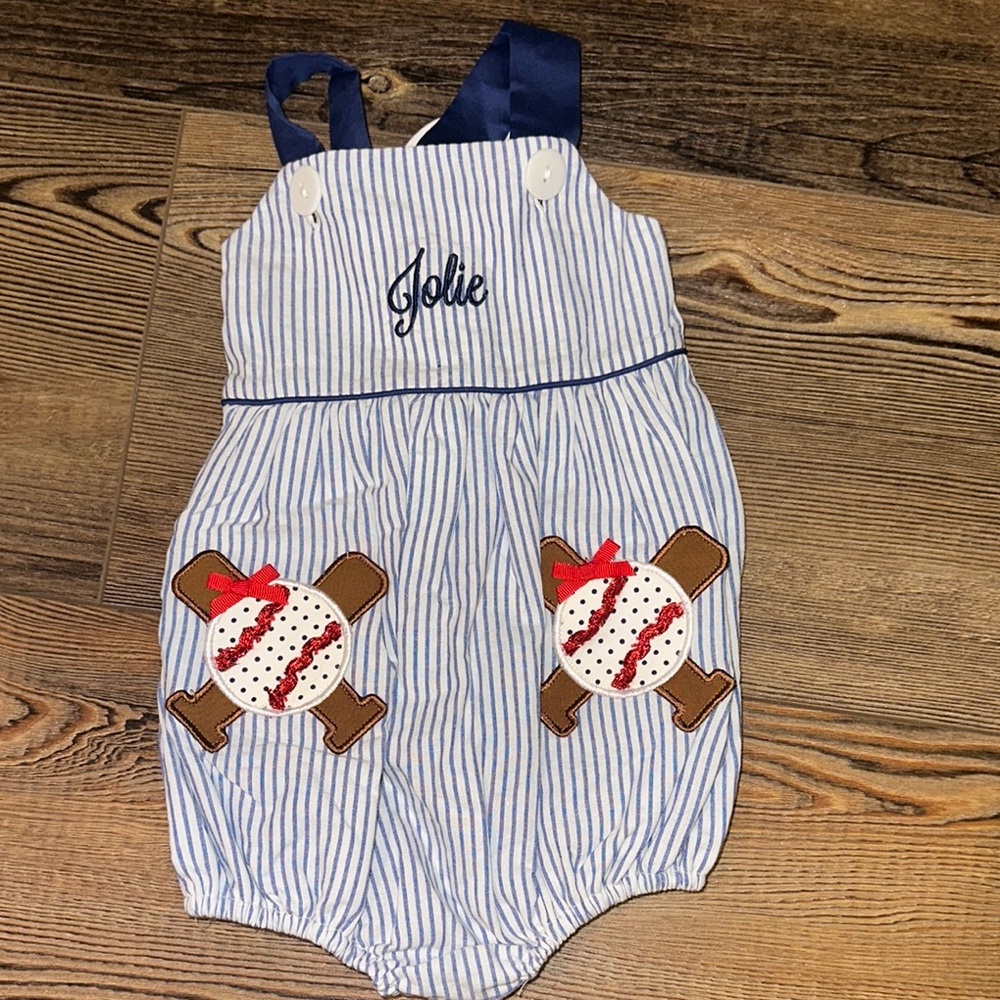 Striped Blue and White Kids One Piece